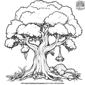 Wondrous Kapok Tree Coloring Pages