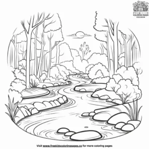 Woodland Stream Coloring Pages