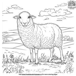 Wool Sheep Coloring Pages