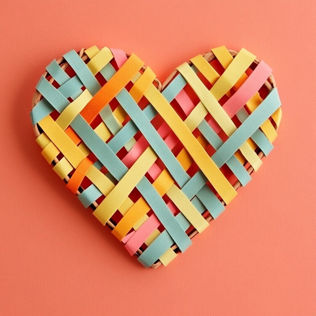 Woven paper heart craft 1