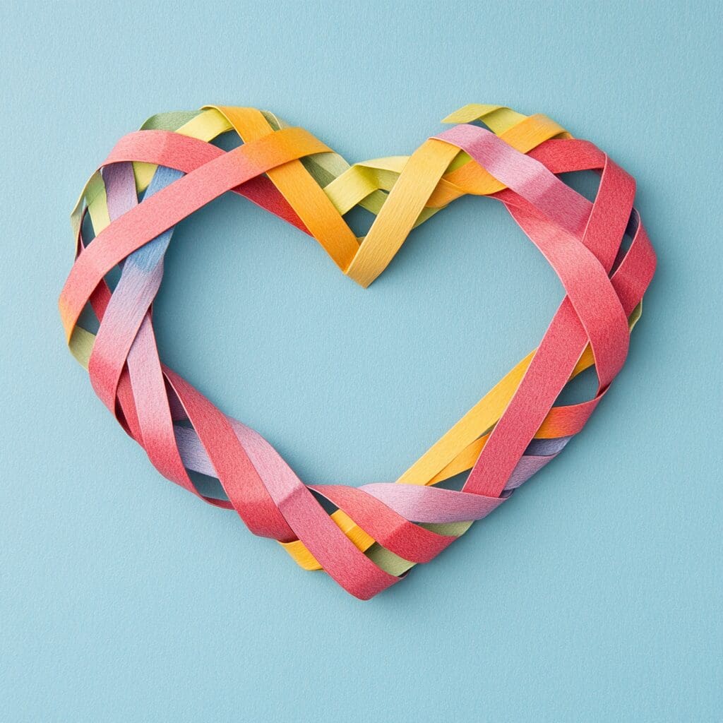 Woven paper heart craft 2