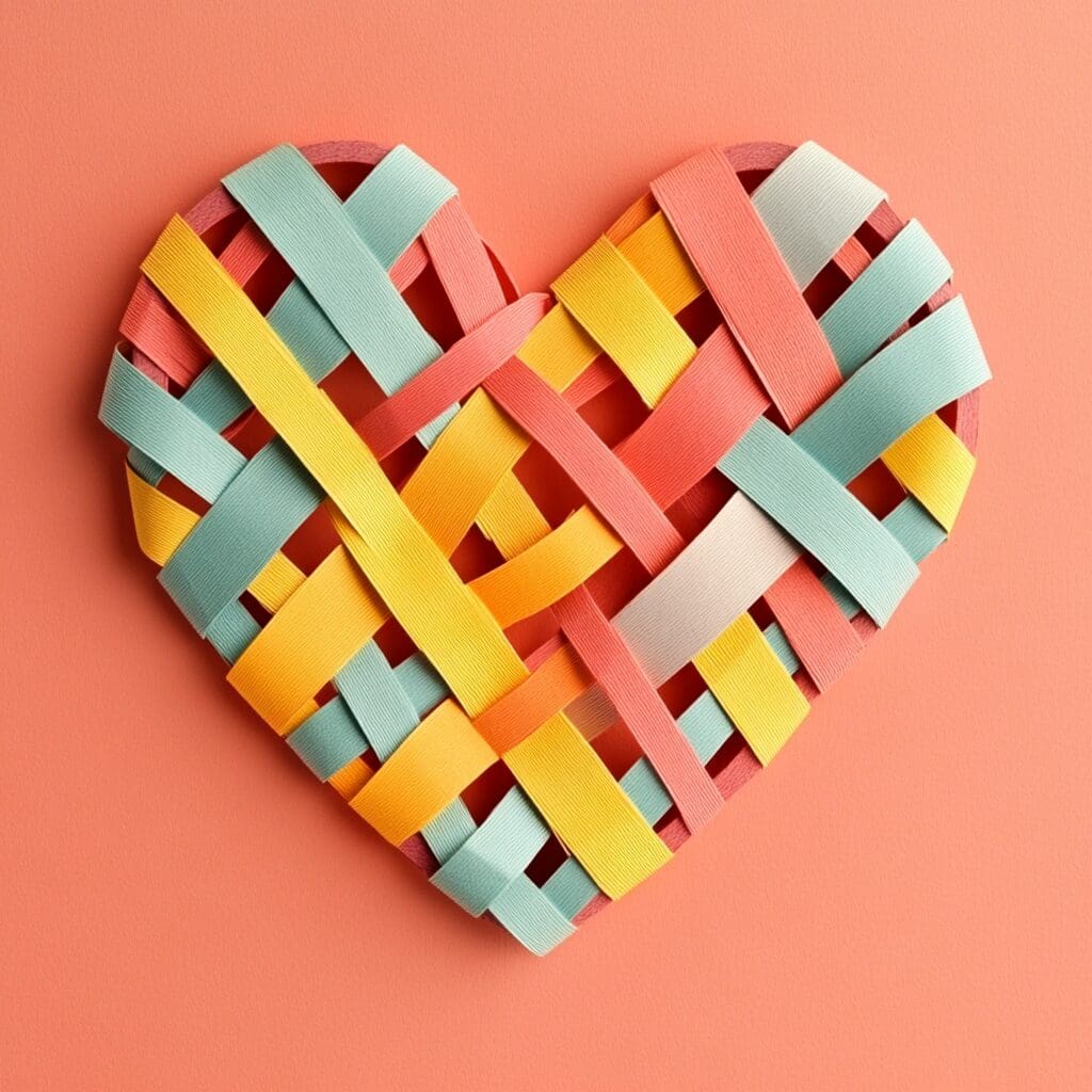 Woven paper heart craft 3