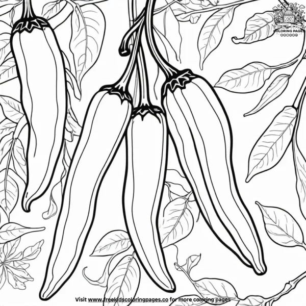 Yellow chili coloring pages