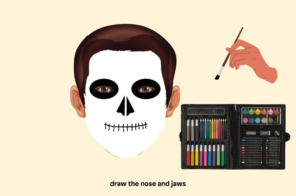 How to paint a skeleton face