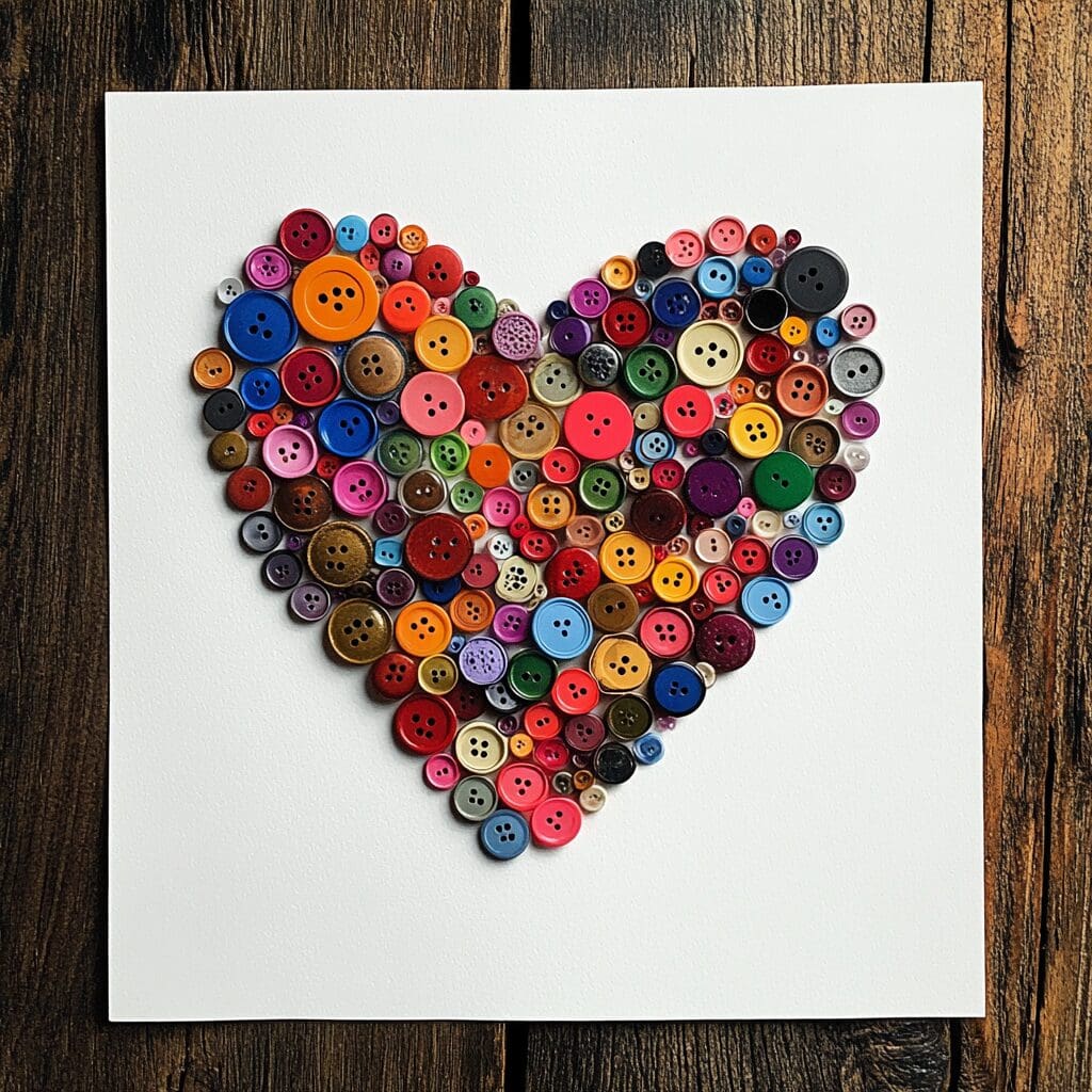 Button heart art 2