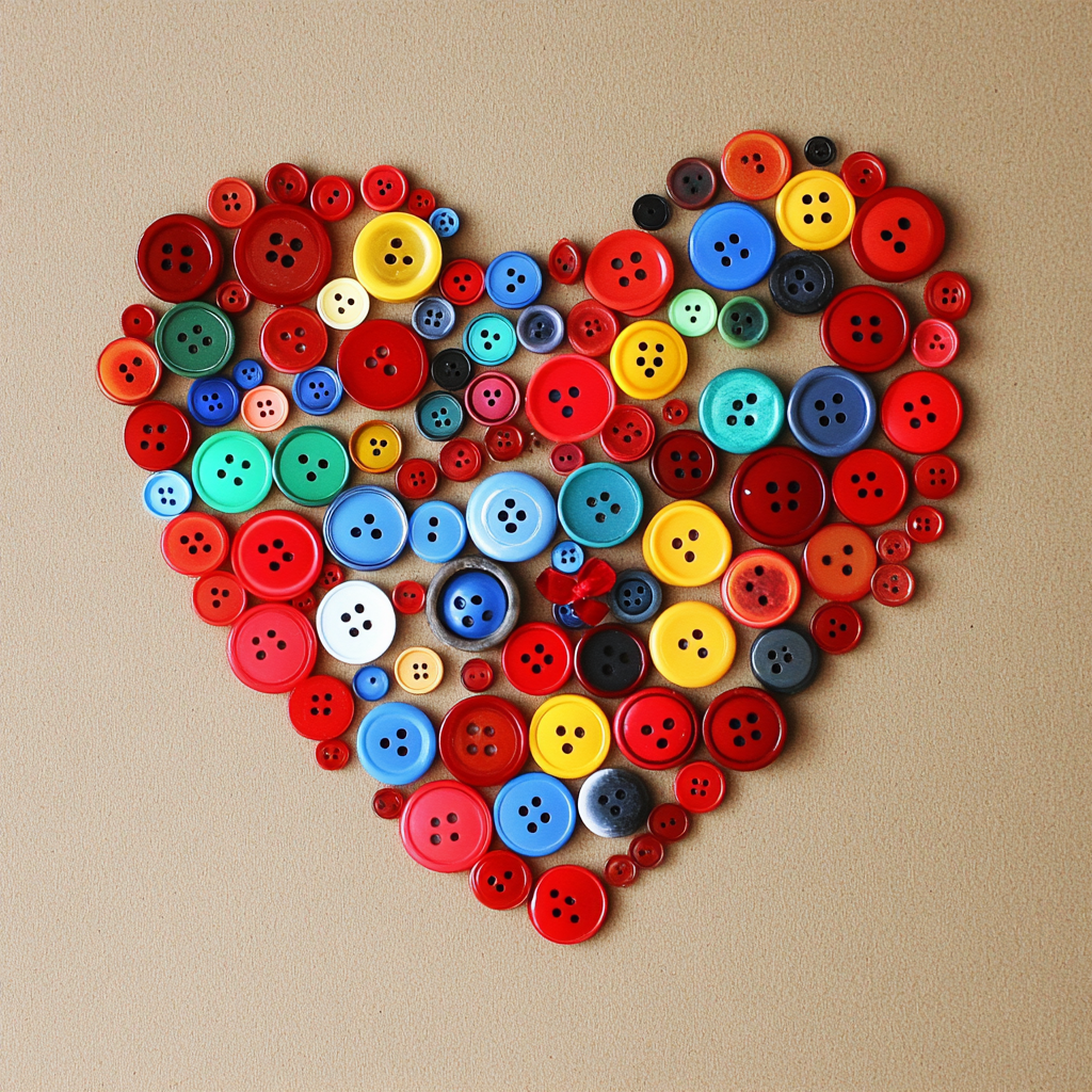 Button heart art 3