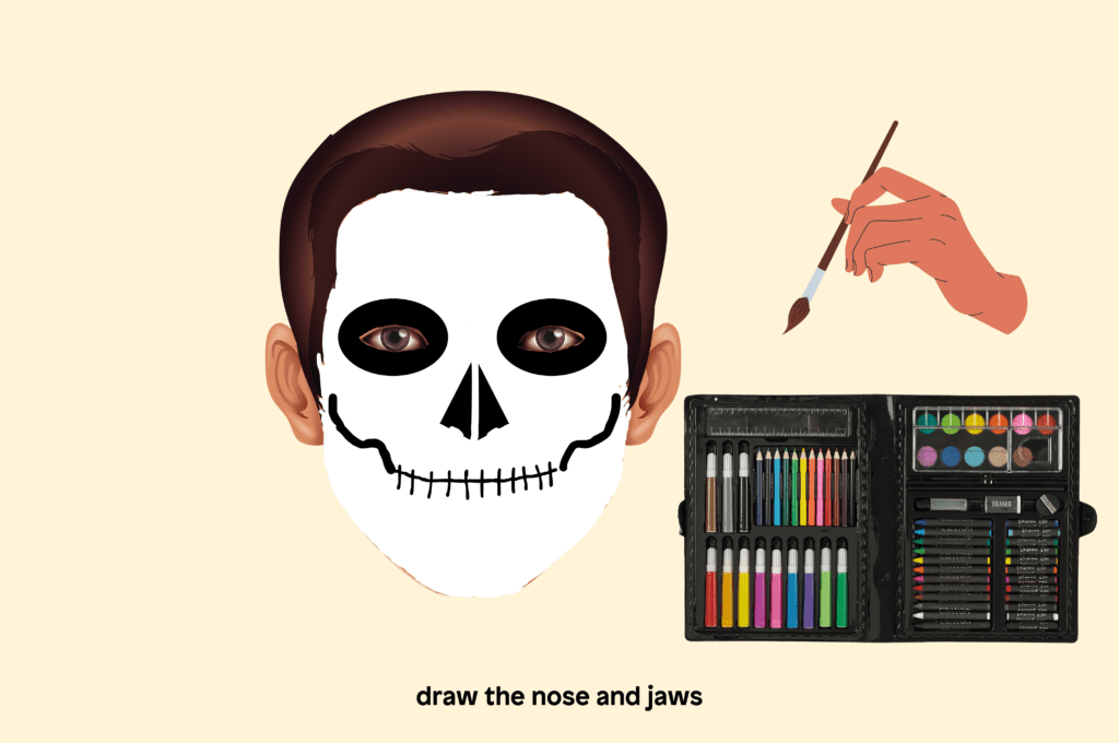 How to paint a skeleton face