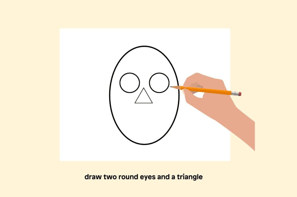 Draw two round eyes