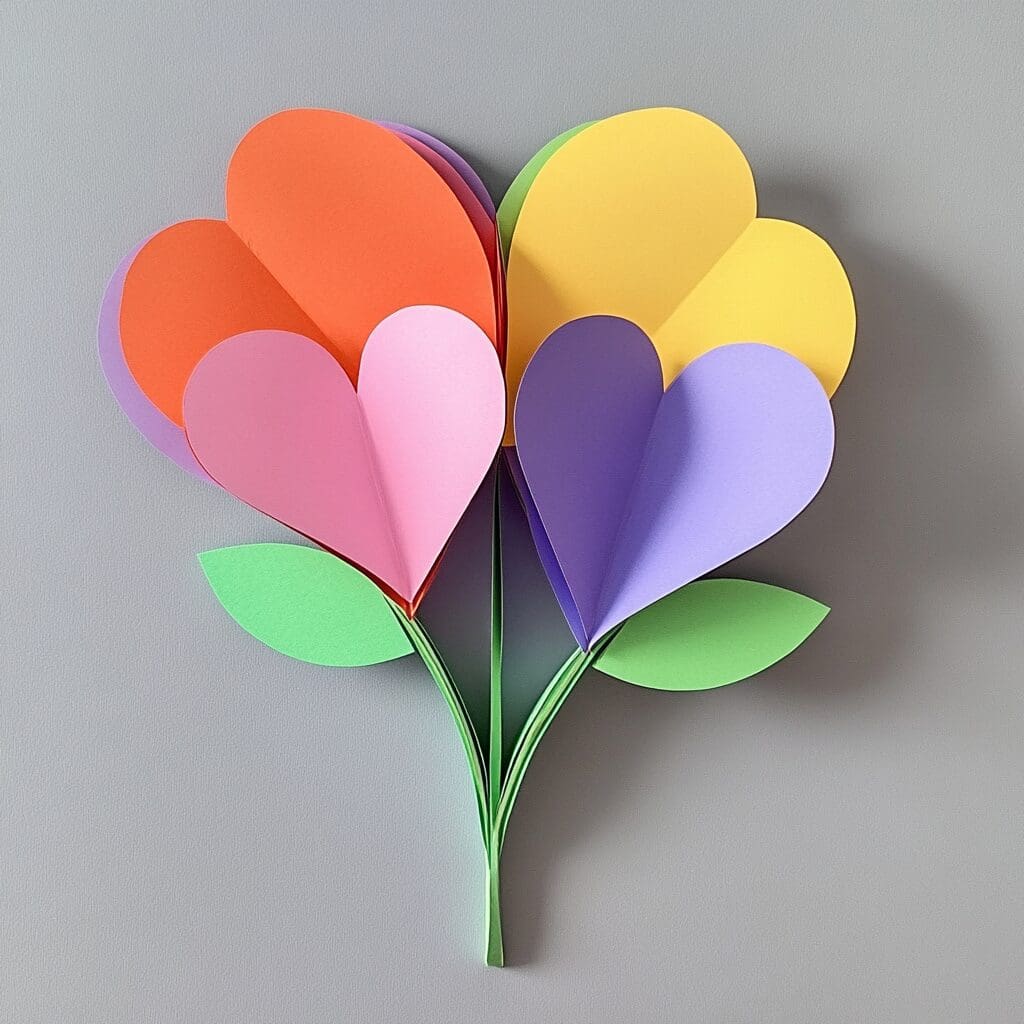 Heart shaped paper flowers 1