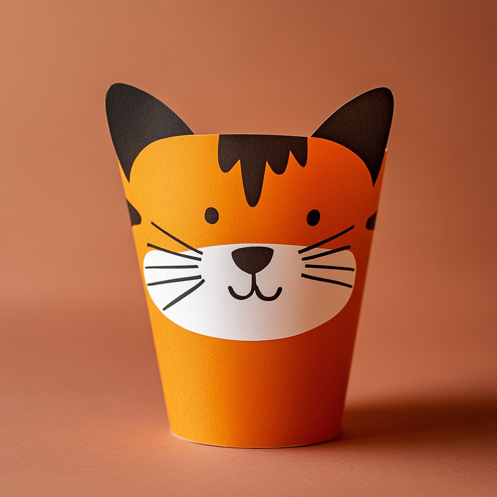 Paper cup animal face 3