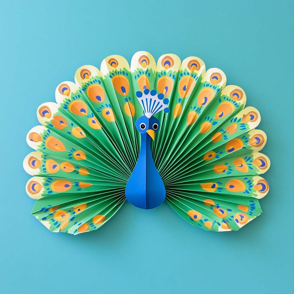 Paper fan peacock 3