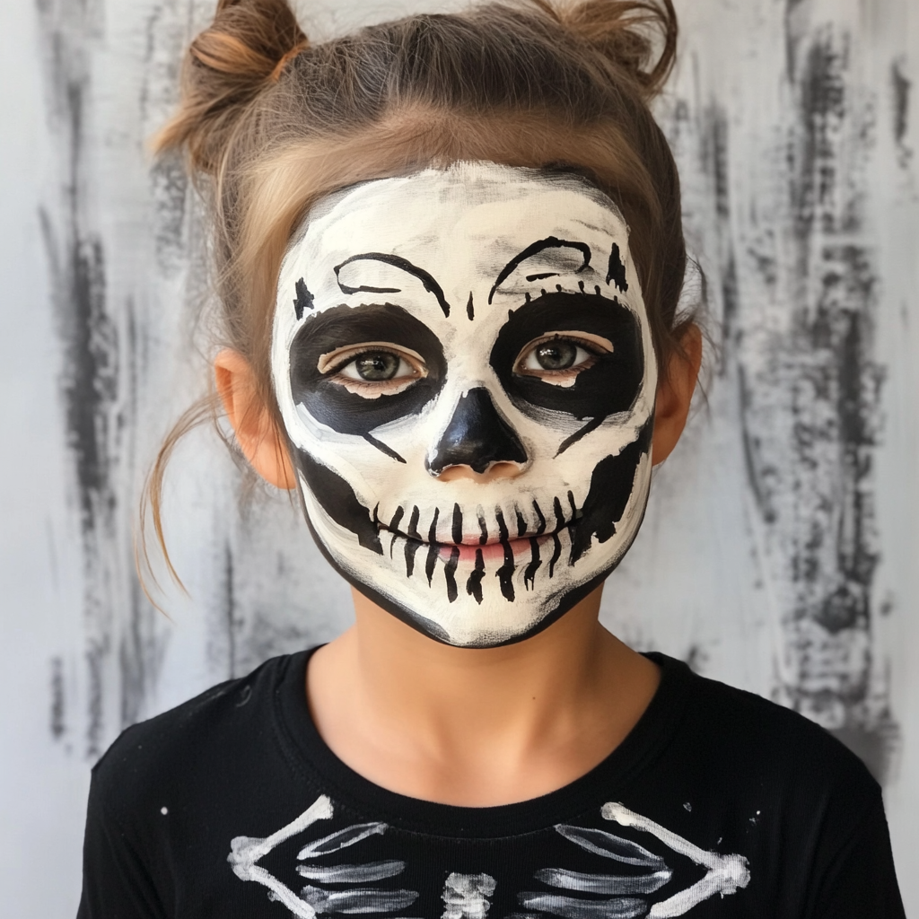 How to paint a skeleton face