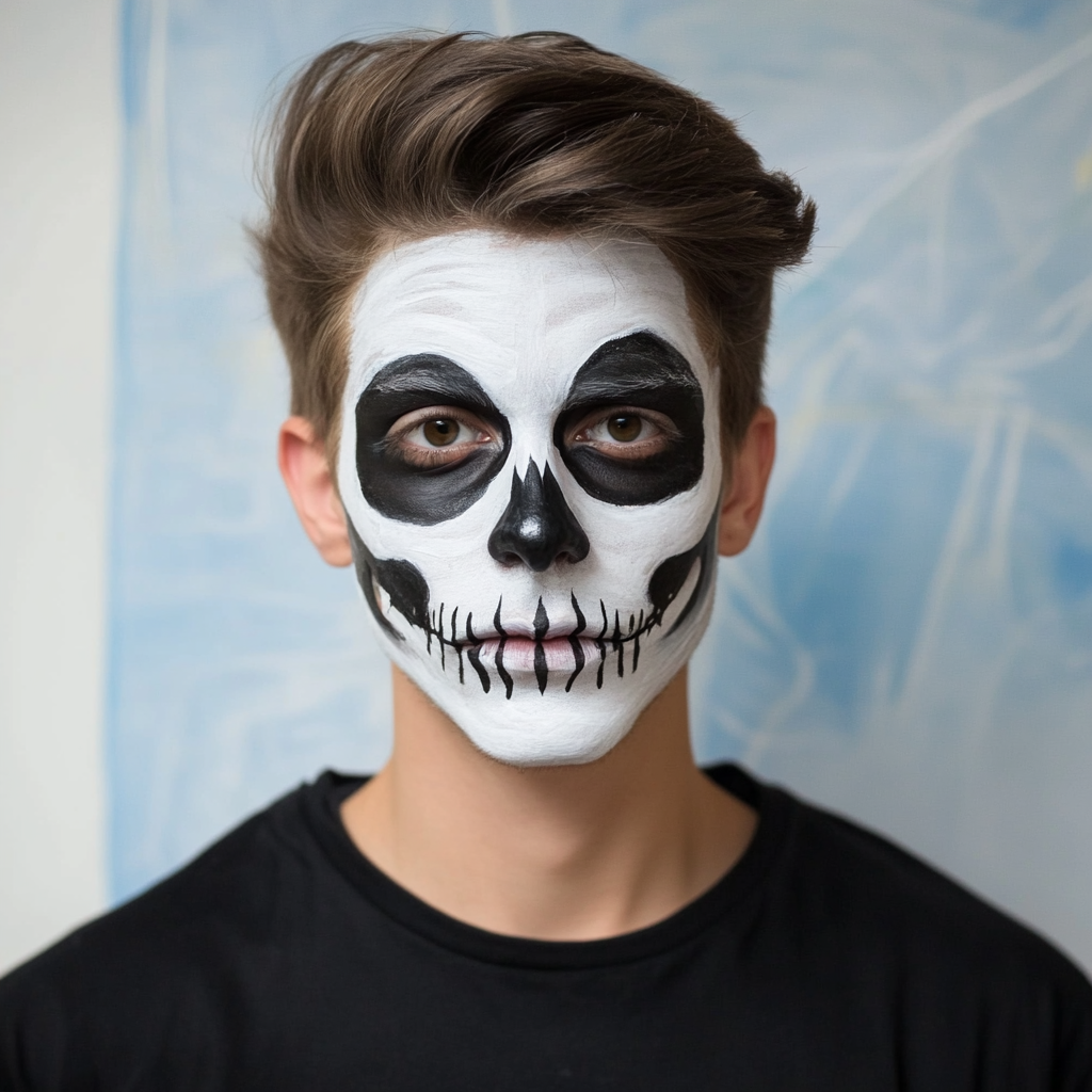 How to paint a skeleton face