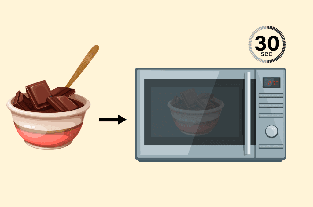 1 melt the chocolate in a microwave safe bowl