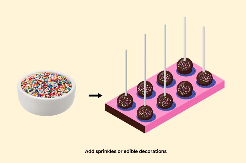 4 add sprinkles or edible decorations on top of the chocolate