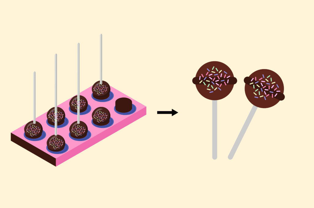 6 once set carefully remove the chocolate lollipops from the molds