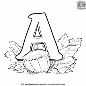 A for Acorn Coloring Pages