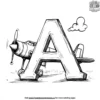 A for Airplane Coloring Pages