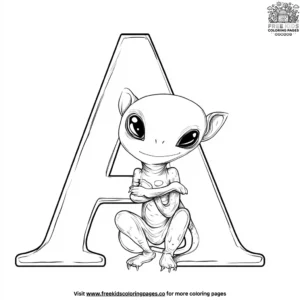 A for Alien Coloring Pages