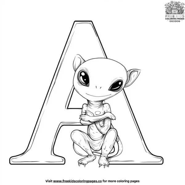 A for alien coloring pages