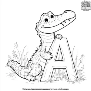 A for Alligator Coloring Pages