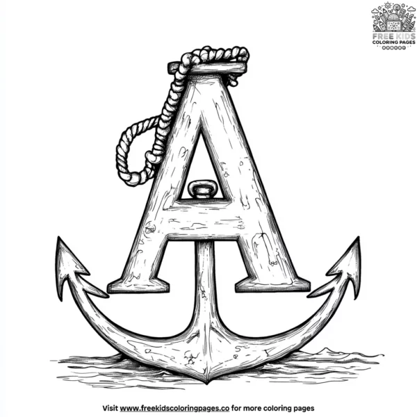 A for anchor coloring pages