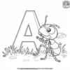 A for Ant Coloring Pages