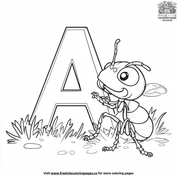 A for ant coloring pages