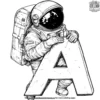 A for Astronaut Coloring Pages