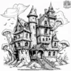 Abandoned Haunted Castle Coloring Pages