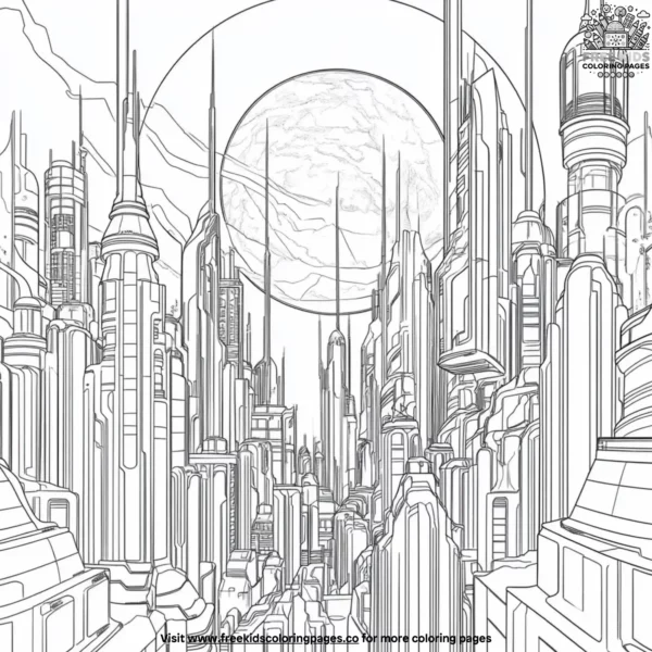 Abstract cities coloring pages