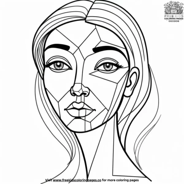 Abstract faces coloring pages