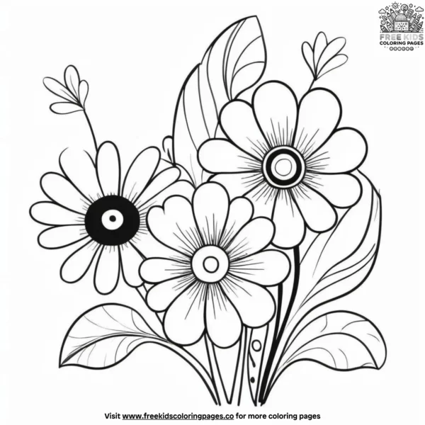 Abstract flowers coloring pages