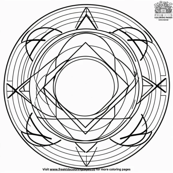 Abstract shapes coloring pages