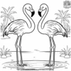 Adorable Flamingo Friends Coloring Pages