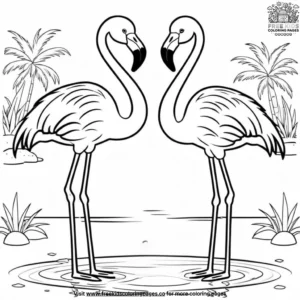 Adorable flamingo friends coloring pages