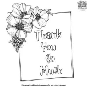 Adorned Thank You Note Coloring Pages