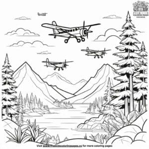 Airborne explorers coloring pages