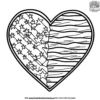 American Flag Heart Coloring Pages