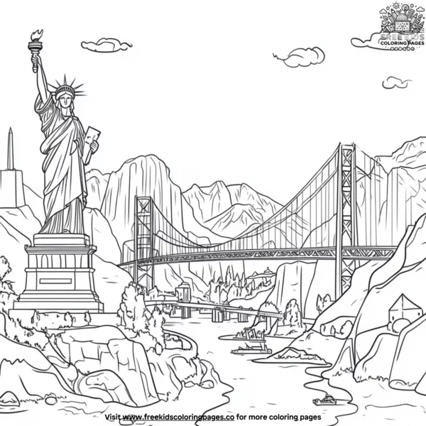 American landmarks coloring pages