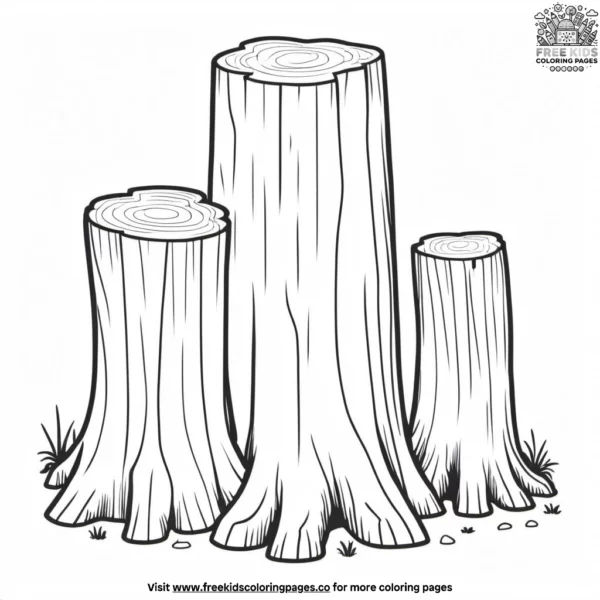 Ancient redwood stumps coloring pages