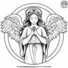 Angel with Halo Coloring Pages