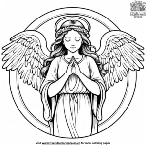 Angel with Halo Coloring Pages