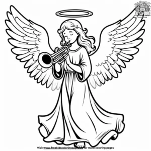 Angelic Trumpet Coloring Pages