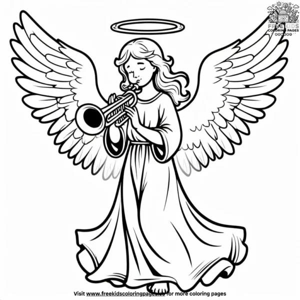 Angelic trumpet coloring pages