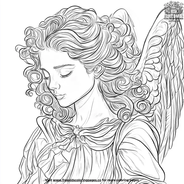 Angel's curly hair coloring pages