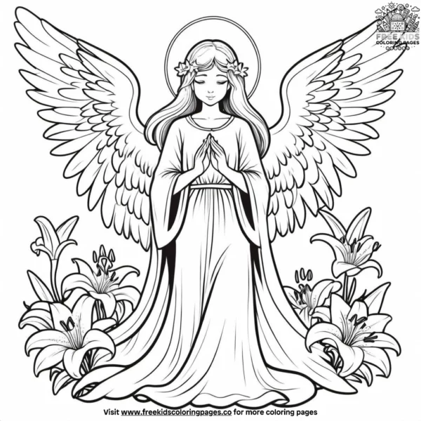 Angel's lily coloring pages