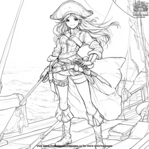 Anime Girl Pirates Coloring Pages