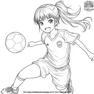 Anime girl playing sports coloring pages