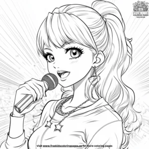 Anime girl superstars coloring pages